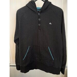 Men’s Quicksilver Dark Grey Pullover Hoodie Sweatshirt Size Large